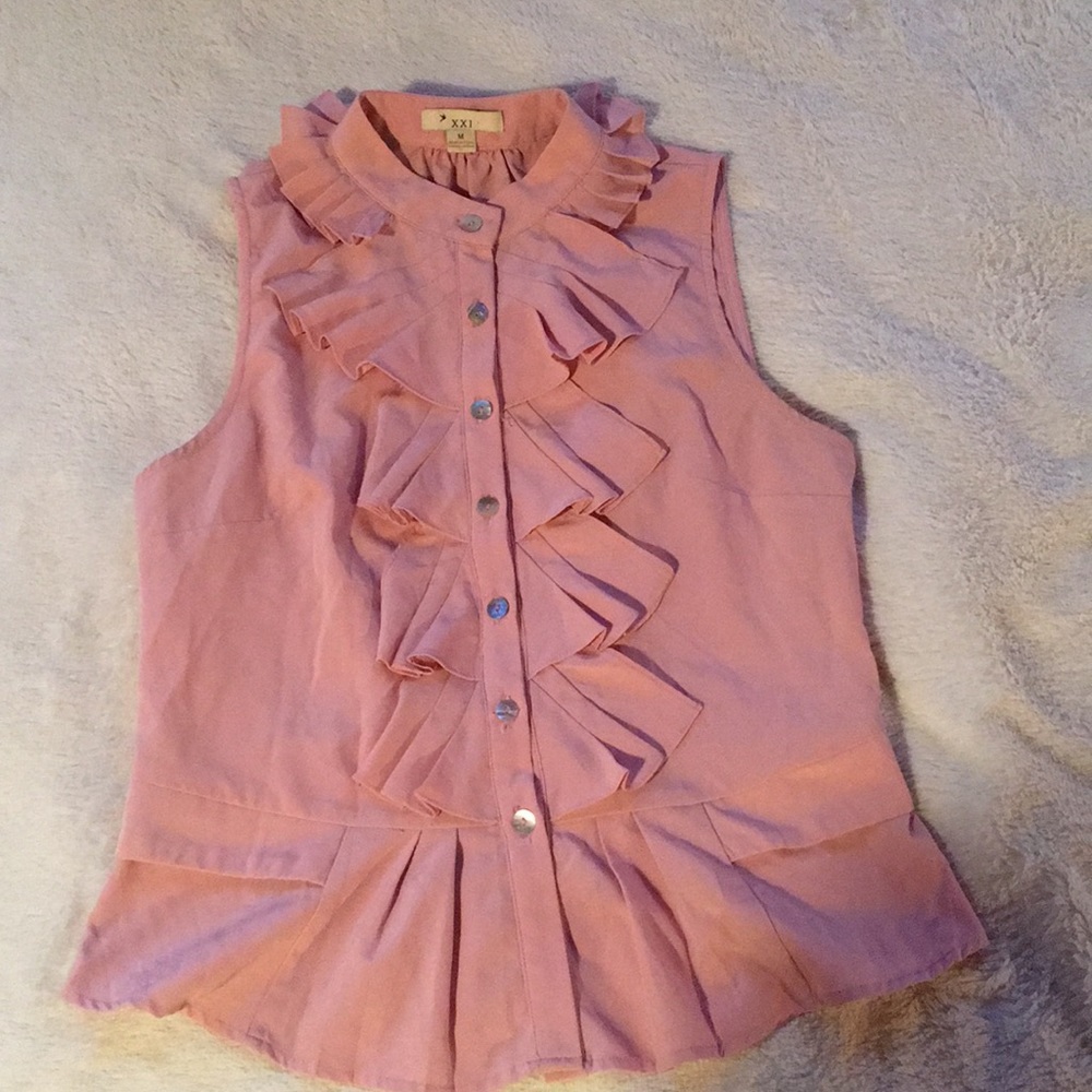 Very pretty ruffle sleeveless blouse